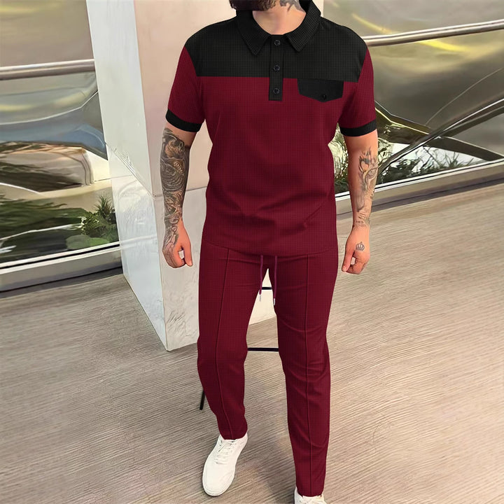 Herren sportliches Poloshirt und Chino-Hose Set mit modernem Design Echoarchiv