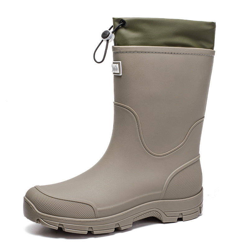 Herren wasserdichte Arbeits- und Regen-Gummistiefel mit verstellbarem Kordelabschluss und rutschfester Profilsohle Echoarhiv – Tavélo