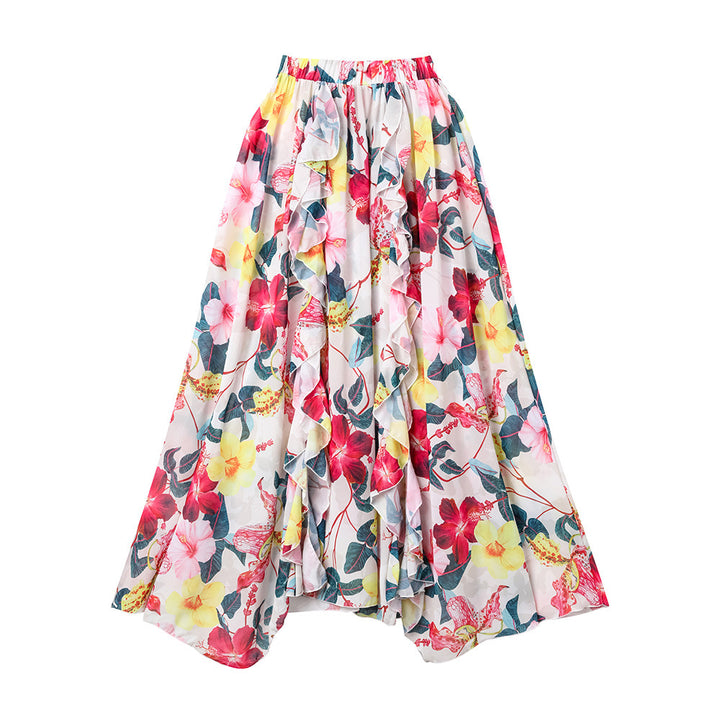 Damen eleganter Floral Badeanzug mit gewelltem Schulterdesign Echo Archiv
