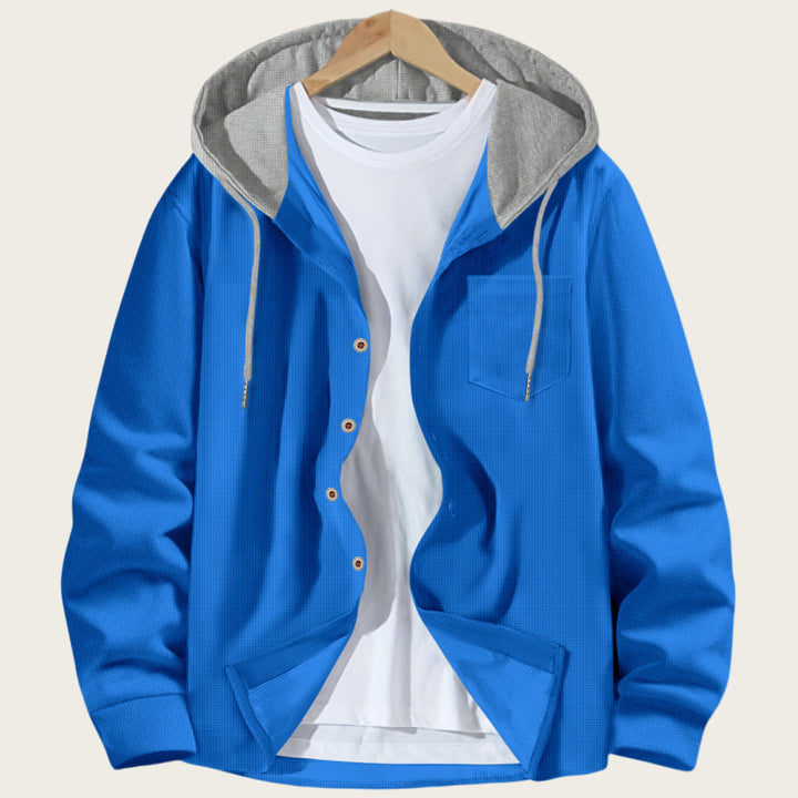 Herren leichte Jacke mit integrierter Kapuze und praktischen Taschen Echoarchiv