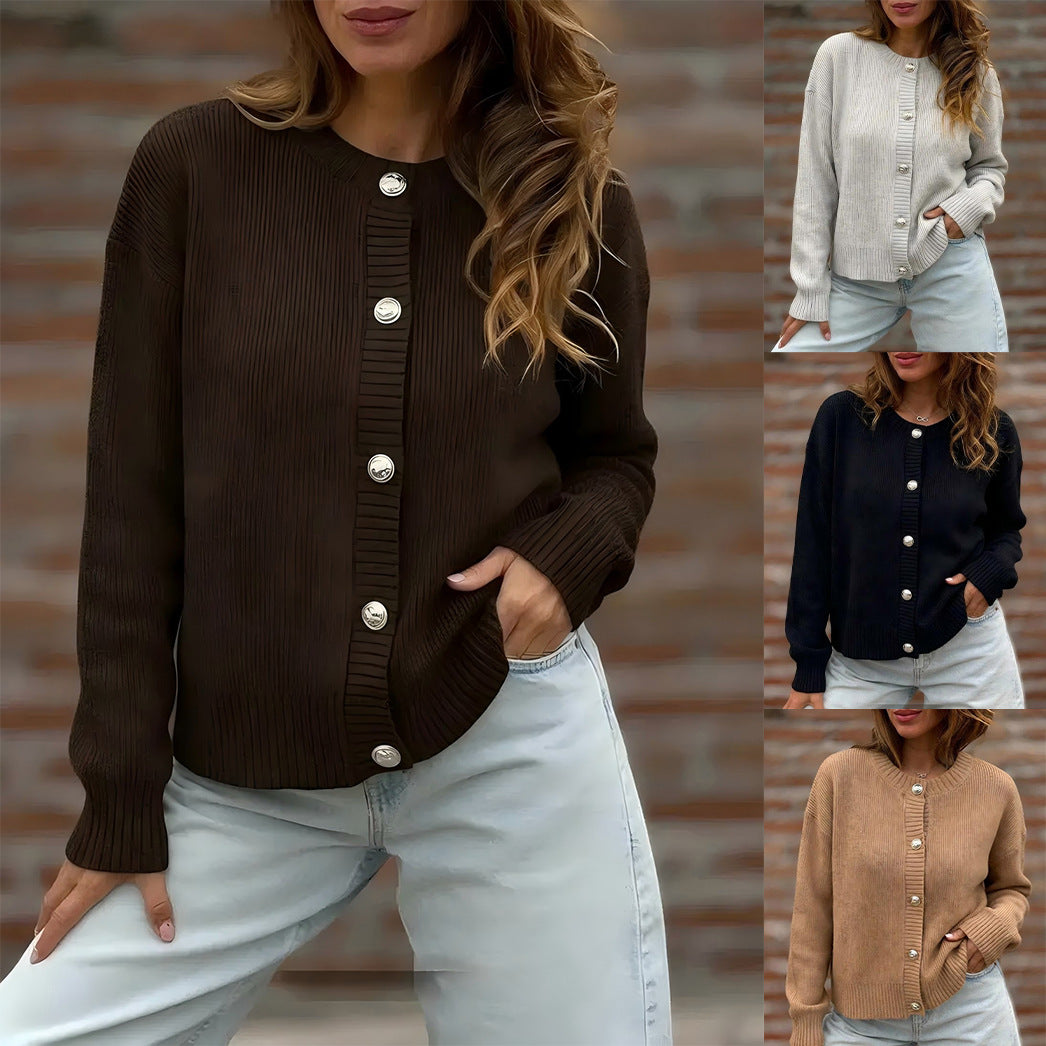 Damen Stylische Strickjacke mit Knopfverschluss Echo Archiv