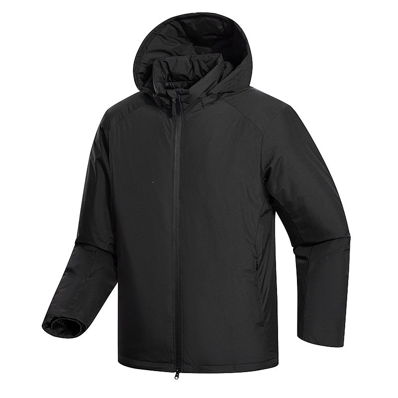 Herren Minimalistische Thermo‑Hoodie‑Jacke mit gesteppter Isolierung und verdecktem Reißverschluss Echoarchiv