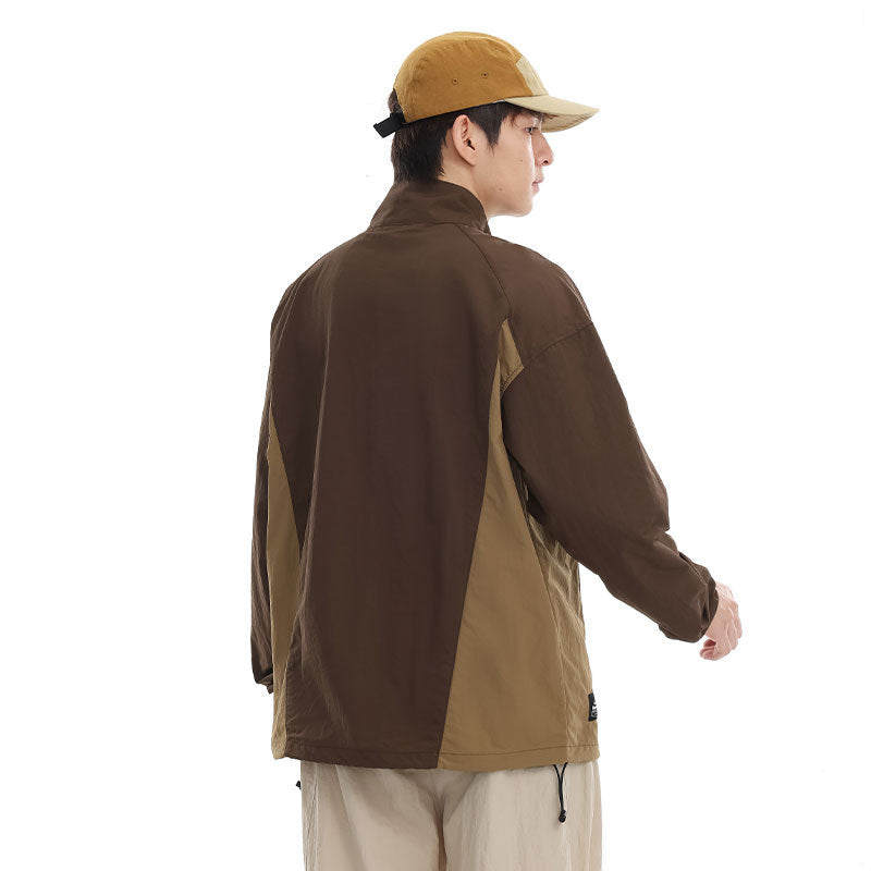 Herren leichter Nylon-Anorak mit Halbreißverschluss, Kordelzugsaum und Raglanärmeln Echo Archiv