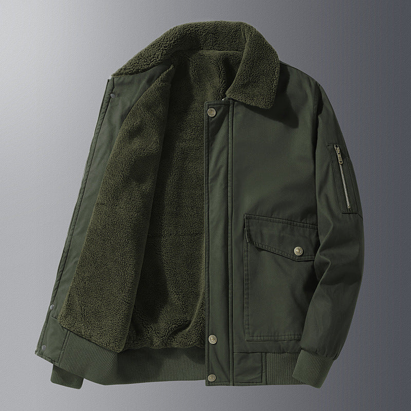 Herren Thermo-Pilotenblouson mit durchgehendem Teddyfleece, Pattentaschen und Ärmel-Organizer Echo Archiv