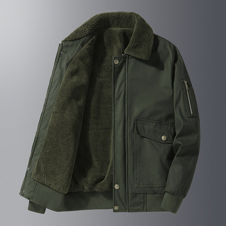 Herren Thermo-Pilotenblouson mit durchgehendem Teddyfleece, Pattentaschen und Ärmel-Organizer Echo Archiv