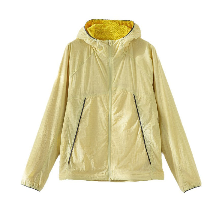 Herren leichte wind- und wasserabweisende Kapuzenjacke mit Fleece‑Innenfutter und Frontreißverschluss Echoarchiv