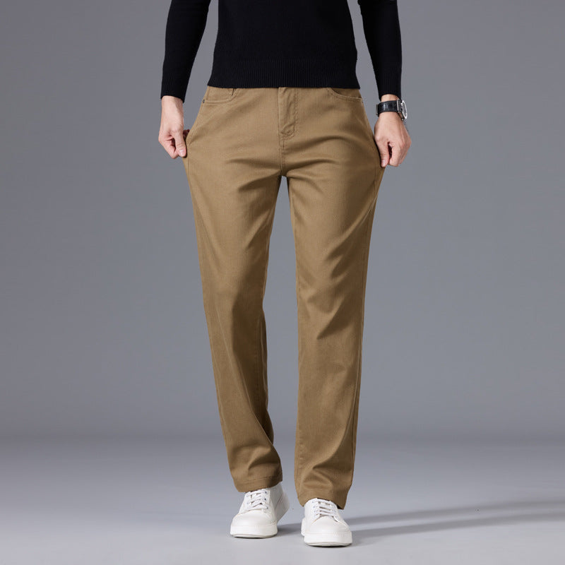 Herren Entspannte Baumwoll-Twill-Chinohose mit geradem Bein Echo Archiv