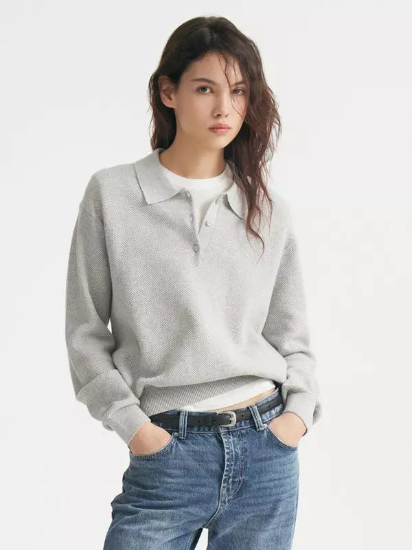 Damen Lässiger Polopullover aus weichem Strick Echo Archiv