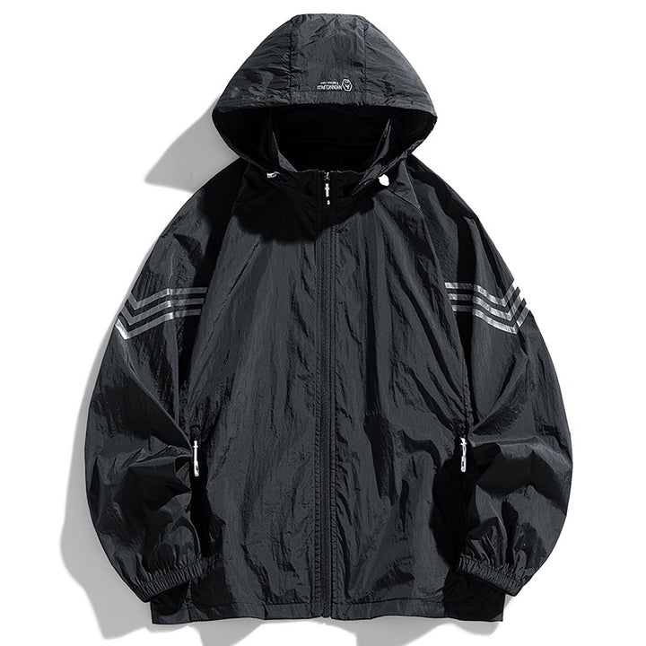 Herren Leichte Windbreakerjacke mit Kapuze und praktischen Taschen Echo Archiv
