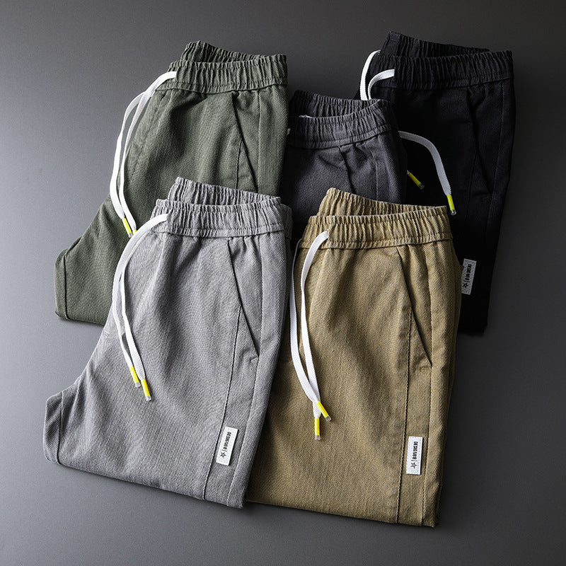 Herren lässige Baumwollhose mit verstellbarem Bund und praktischen Taschen Echoarchiv