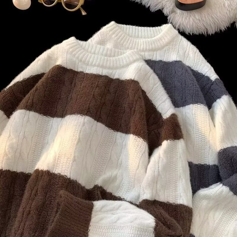 Damen Lässiger Strickpullover mit Zopfmuster Echoarchiv