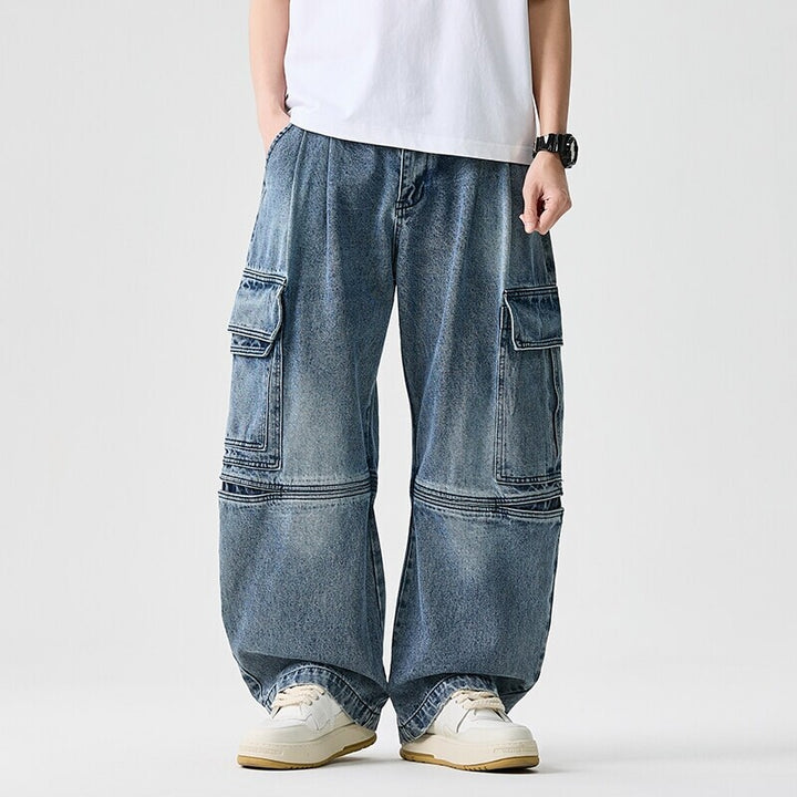 Herren nan extraweite Cargo-Jeans im Baggy-Stil mit verstärkten Knie-Nähten Echo Archiv