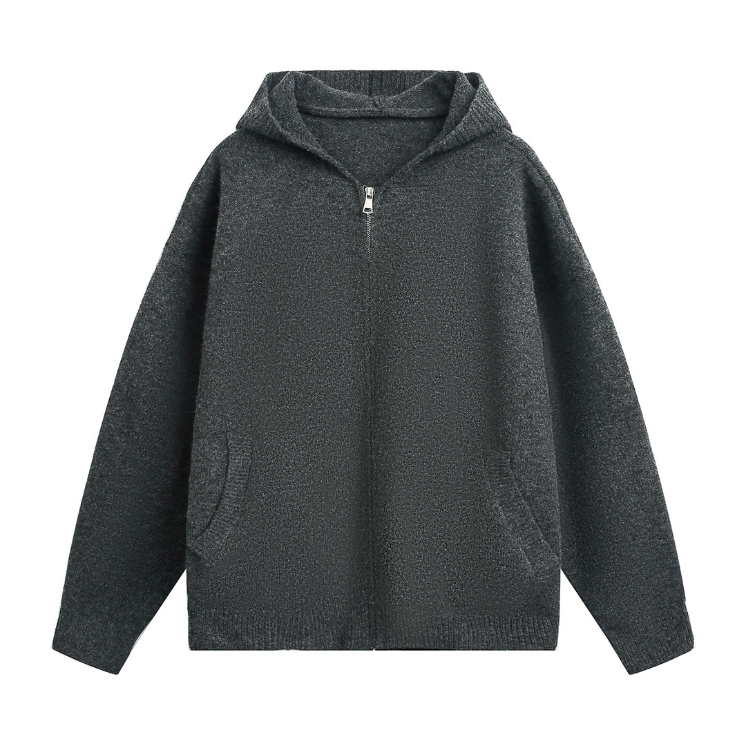 Unisex Grobstrick‑Kapuzenjacke mit durchgehendem Reißverschluss und aufgesetzten Eingrifftaschen Echo Archiv