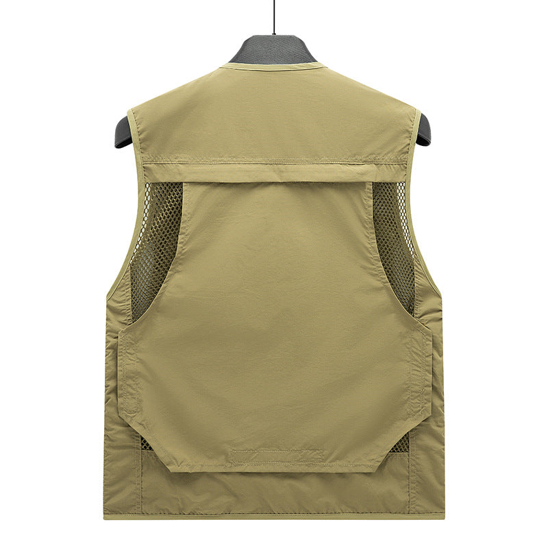 Herren Leichte Mesh-Utility-Weste mit vielen Reißverschluss- und Klapptaschen für Outdoor und Fotografie Echoarchiv