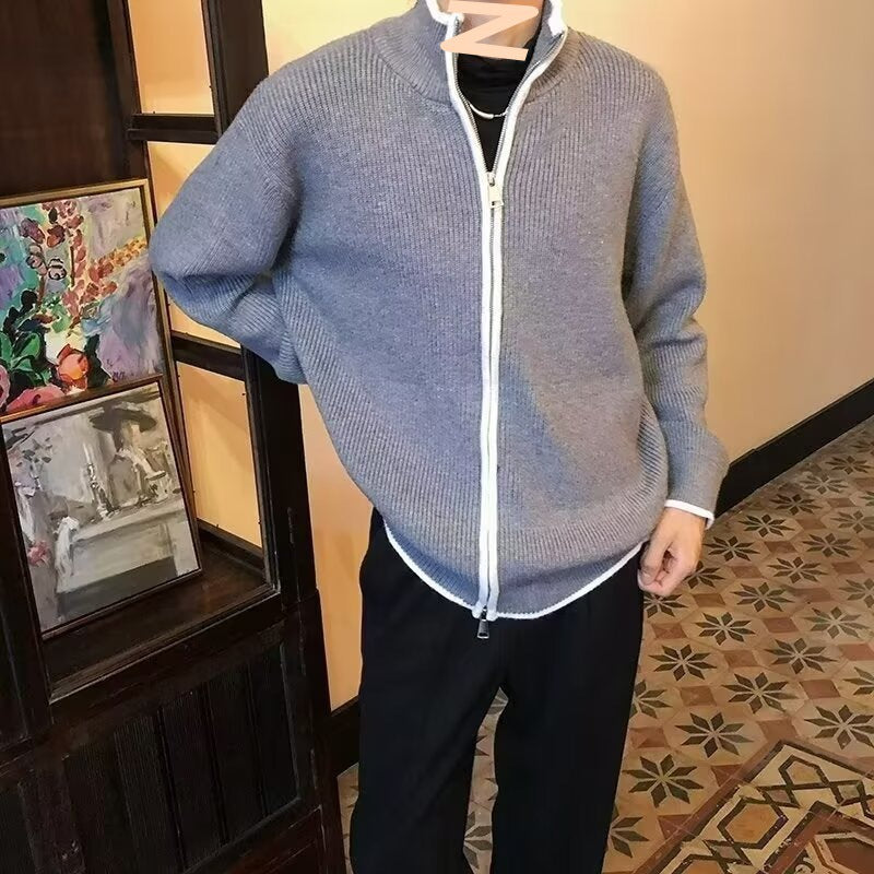Herren Modische Strickjacke mit Stehkragen Echo Archiv