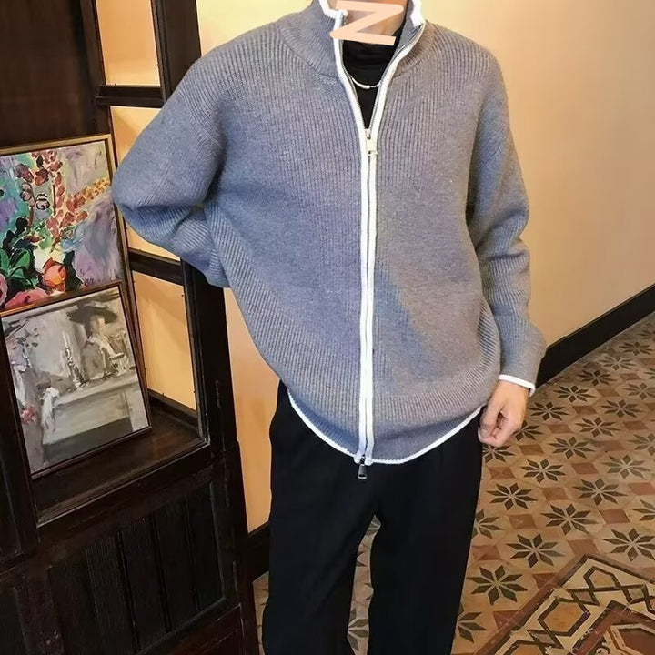 Herren Modische Strickjacke mit Stehkragen Echo Archiv