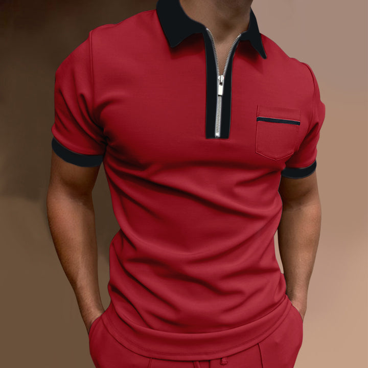 Herren Zip-Front Stilvolles Poloshirt Echoarchiv
