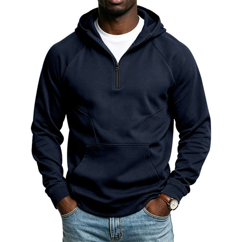 Herren Kapuzenpullover mit Kurzreißverschluss, Kängurutasche und Raglanärmeln Echoarchiv