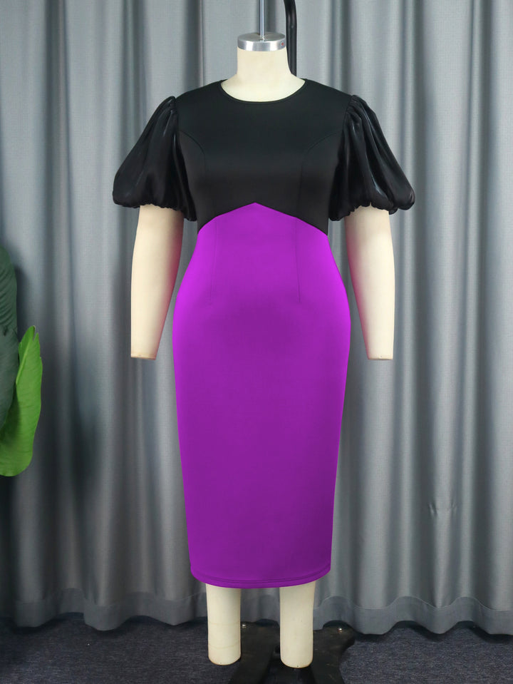 Damen Figurbetontes Kleid mit voluminösen Puffärmeln Echo Archiv