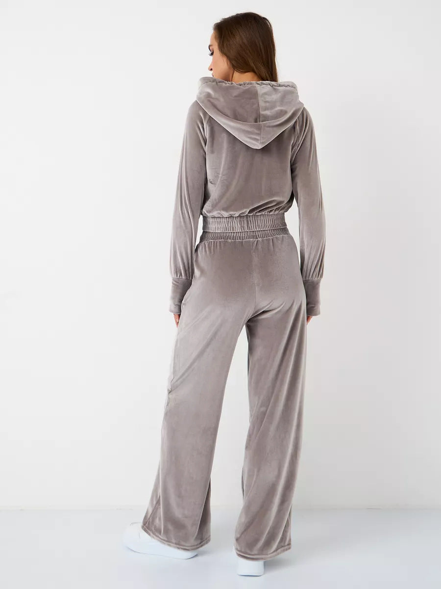 Echoarchiv | Minimalismus Fleece Kapuzenpullover und Jogginghose Zweiteiler Satz