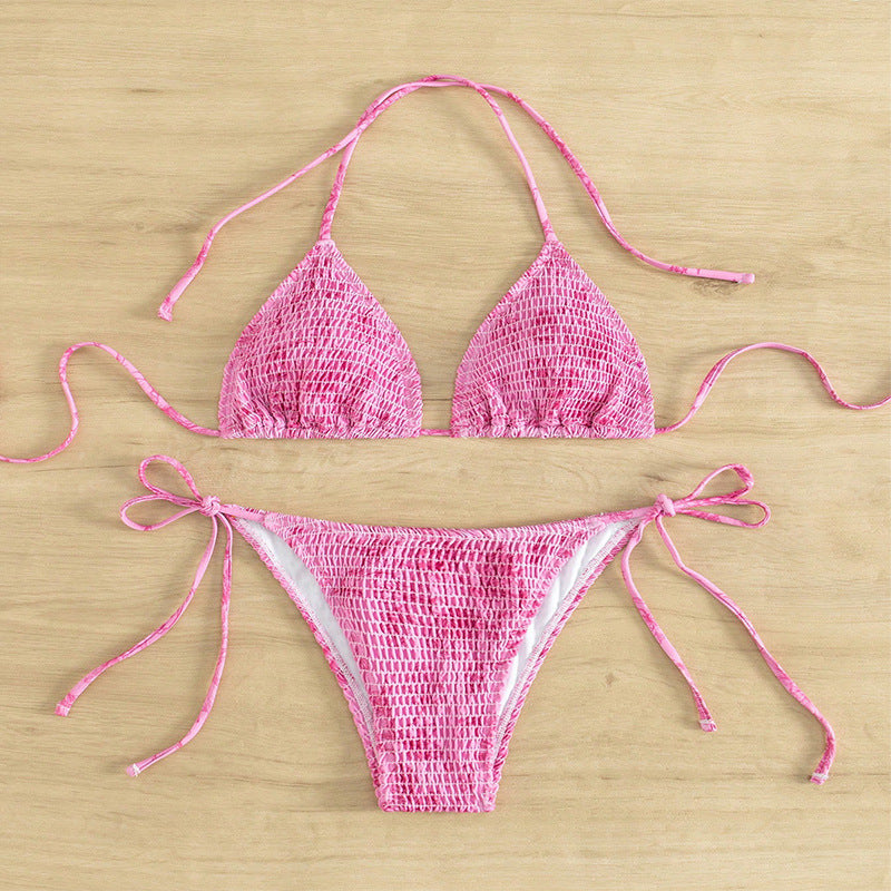 Damen Triangel-Bikini mit verstellbaren Trägern und klassischen Schnürdetails Echo Archiv
