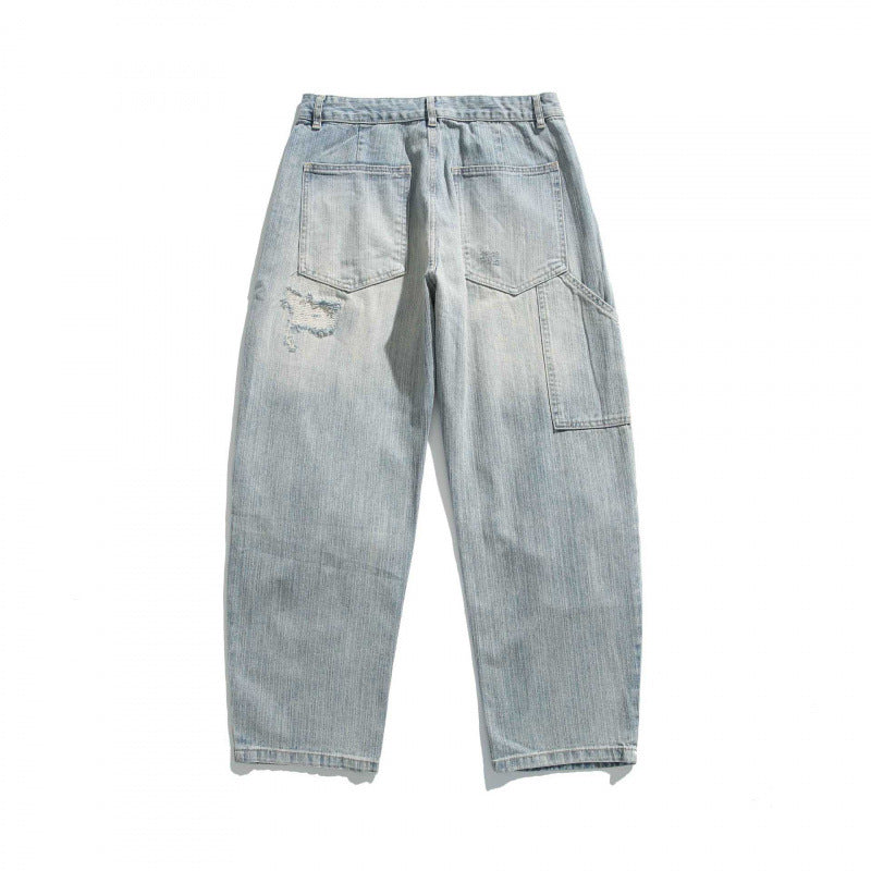 Unisex Weite Vintage-Jeans mit Distressed-Details und geradem Bein Echo Archiv