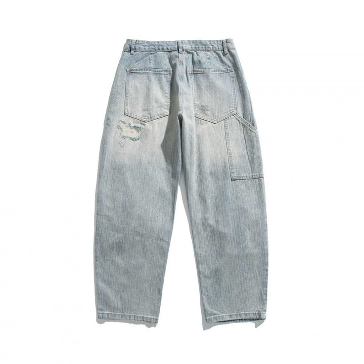 Unisex Weite Vintage-Jeans mit Distressed-Details und geradem Bein Echo Archiv