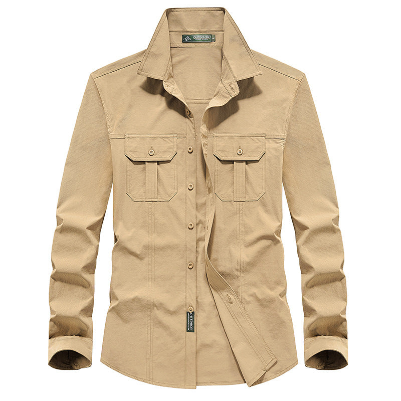 Herren Outdoor-Hemd mit Brustklappen, Ripstop-Gewebe und Regular-Fit Echo Archiv