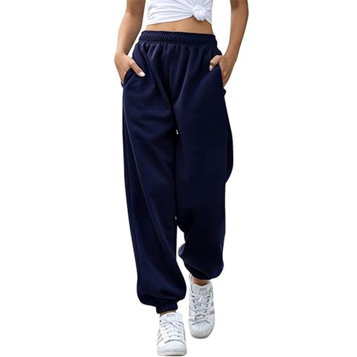 Damen nan Cozy-Sweat-Palazzohose mit hohem Komfortbund, integriertem Kordelzug und gerafften Knöchelabschlüssen Echo Archiv