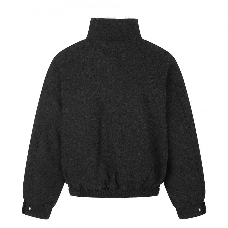 Damen Kurzer Wollmix‑Blouson im Flight‑Style mit Teddyfutter und aufgesetzten Pattentaschen Echo Archiv