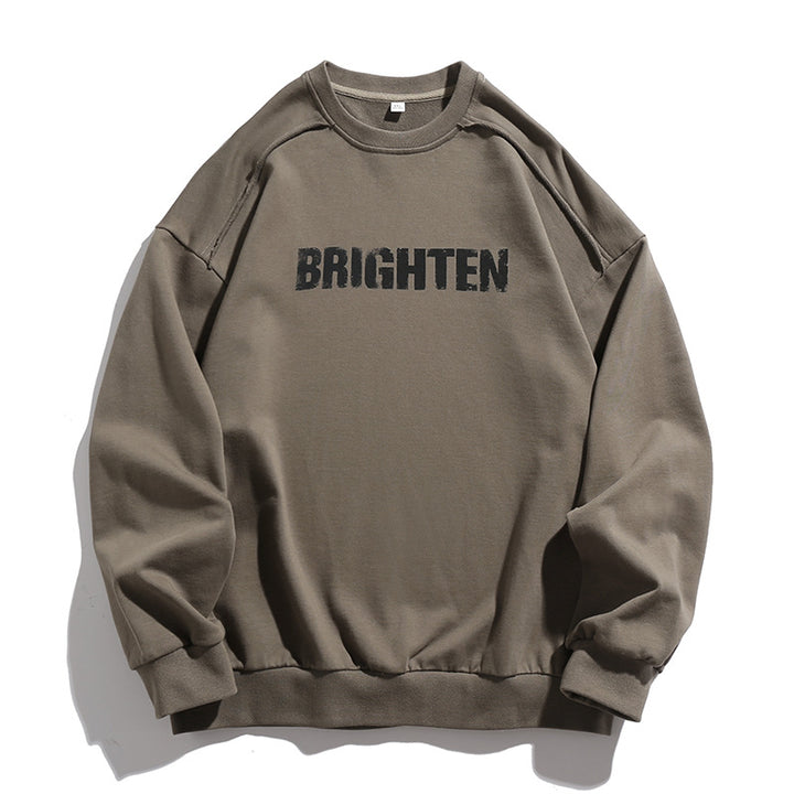 Unisex Oversize Rundhals-Sweatshirt mit distressed Schulternähten und vintage Frontprint Echo Archiv