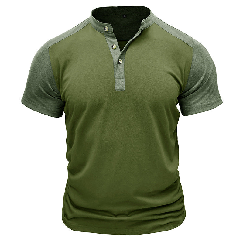 Herren Polo-T-Shirt mit modischem Stehkragen und praktischer Knopfleiste Echoarchiv