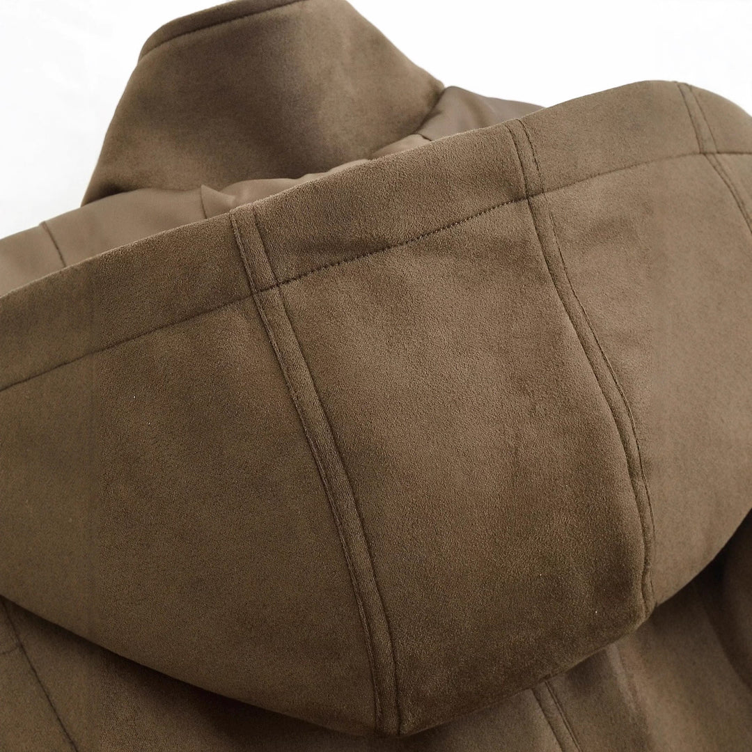 Damen Kurze Kapuzenjacke im Parka‑Look mit Tunnelzugtaillierung und Pattentaschen Echoarchiv