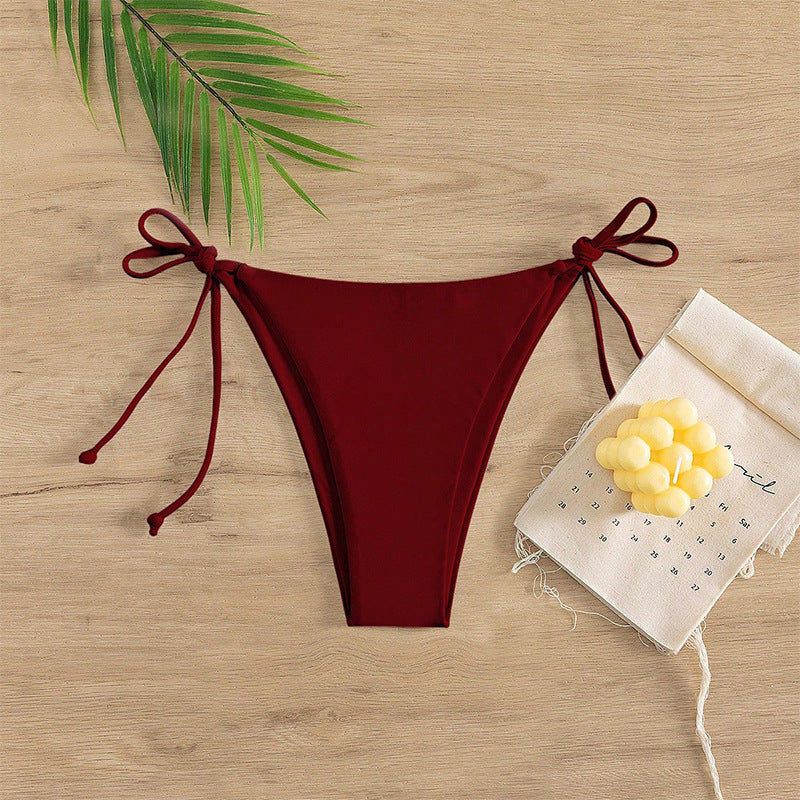 Damen Hoch geschnittene Bikini-Hose mit verstellbaren Bindebändern Echo Archiv