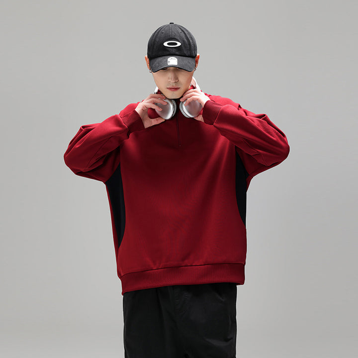 Herren Halbzip‑Sweatshirt mit Stehkragen und kontrastseitigen Einsätzen Echo Archiv