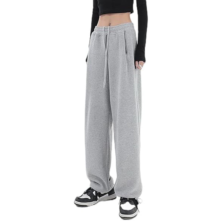 Damen nan lockerfallende Palazzohose aus Sweat mit hochgeschnittenem Komfortbund, Tunnelzug und seitlichen Eingrifftaschen Echo Archiv