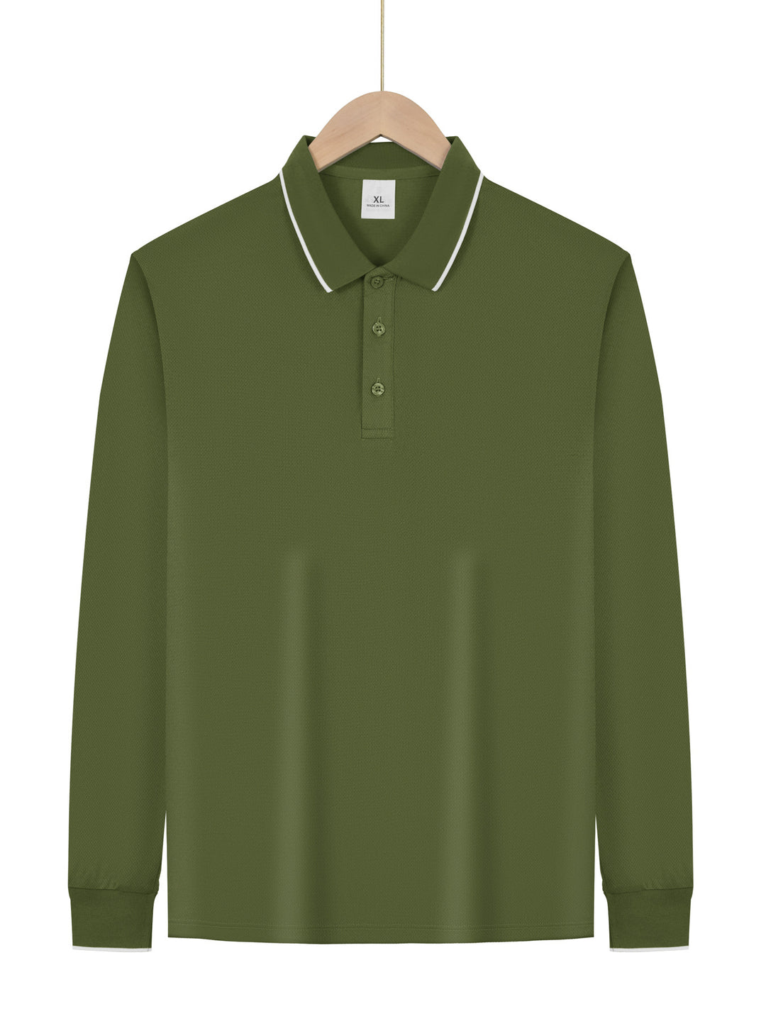 Herren nan langärmeliges Piqué-Poloshirt mit Kontrastpaspel am Kragen und Bündchen Echo Archiv