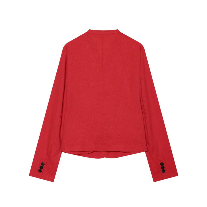 Damen Leichte taillierte Blazerjacke mit Stehkragen und Drei-Knopf‑Verschluss Echo Archiv