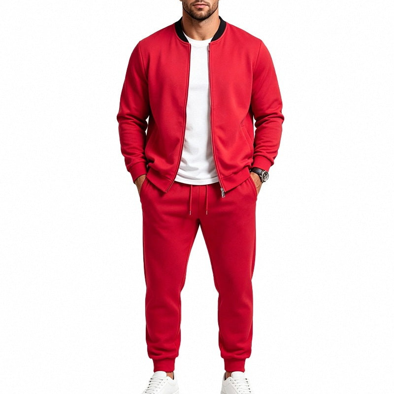 Herren Zweiteiliges Casual-Trainingsset mit Bomberjacke und tapered Jogginghose Echoarchiv