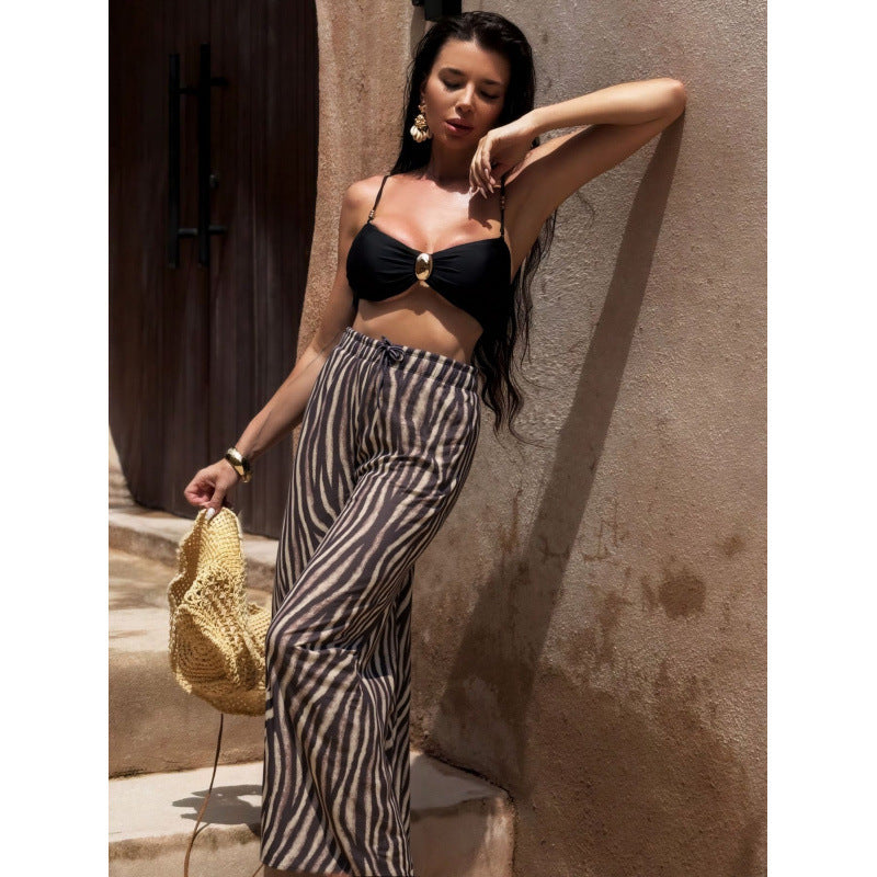 Damen Strandhose mit modischem Zebra-Muster Echo Archiv