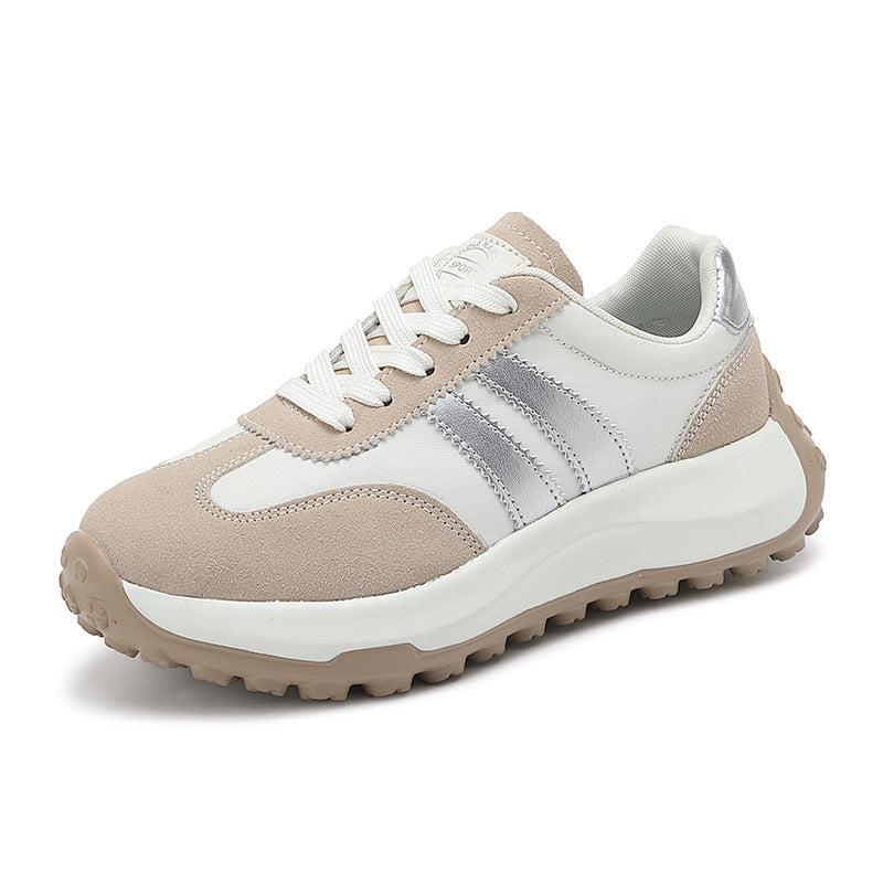 Damen nan retroorientierter City-Sneaker mit grobstolliger Laufsohle, gepolstertem Komfortfußbett und Wildlederbesatz Echo Archiv