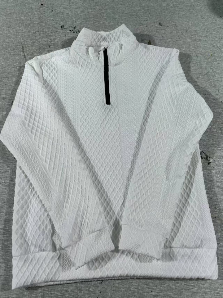 Herren Stehkragen Pullover mit Strukturmuster Echoarchiv