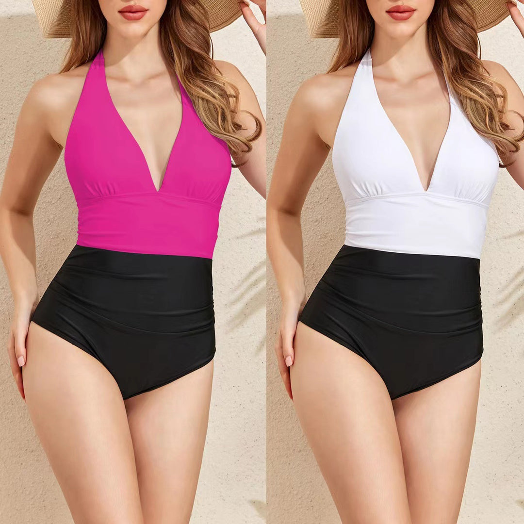 Damen Eleganter Halterneck-Badeanzug mit modischem Schnitt Echo Archiv