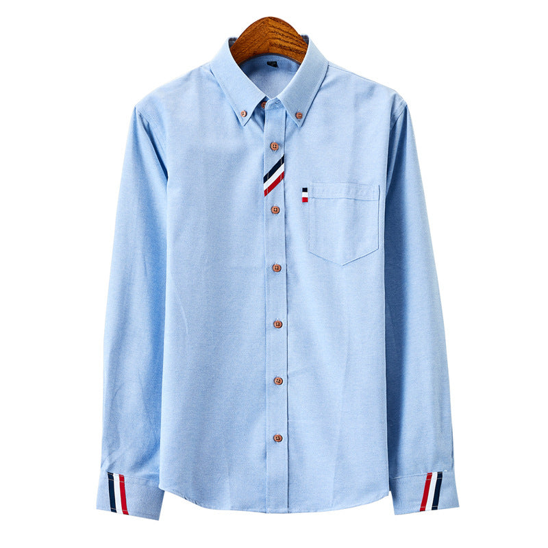Herren nan modernes Oxford-Hemd mit Button-Down-Kragen, Brusttasche und dezenter Streifenverzierung Echo Archiv