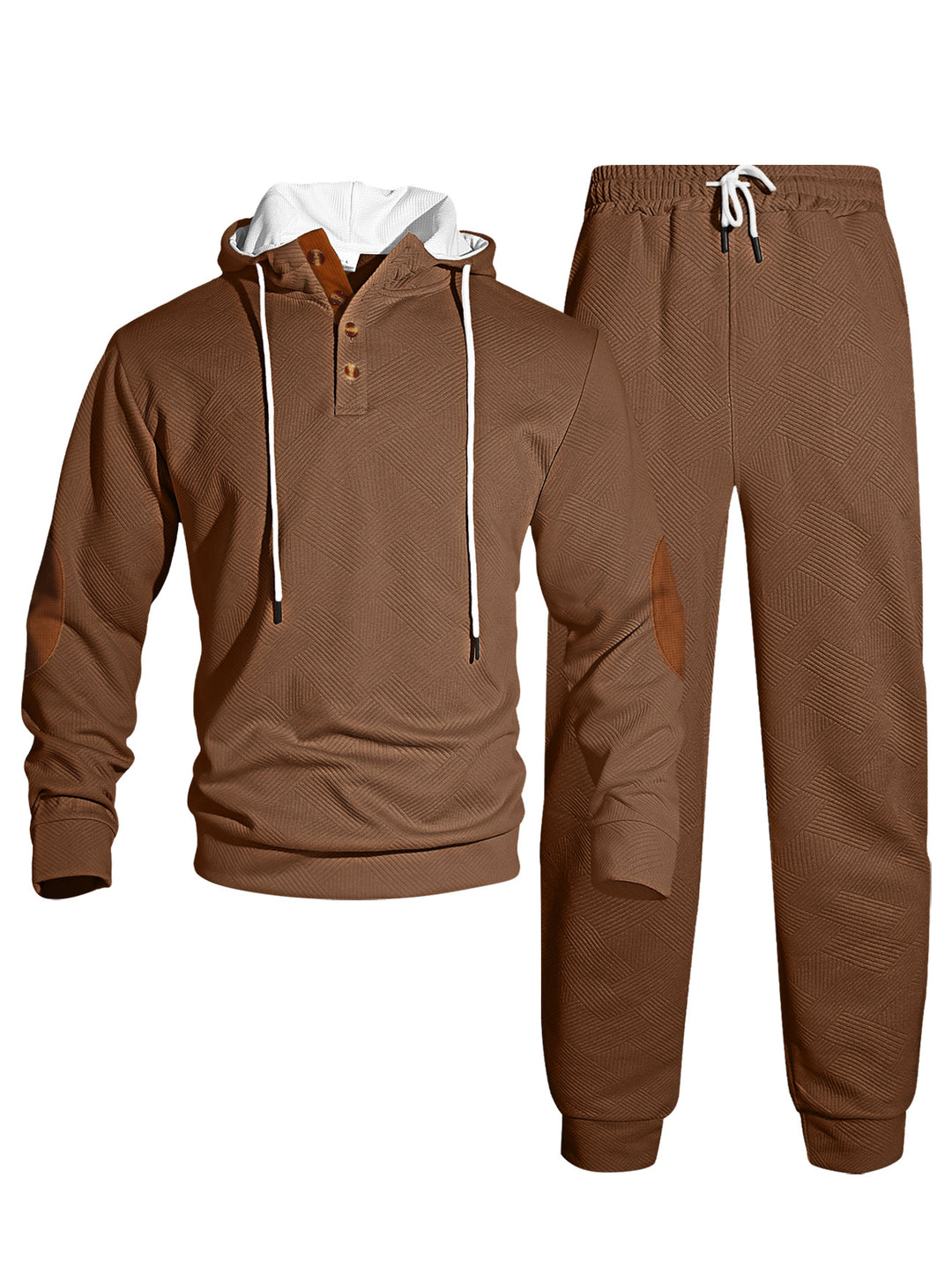 Herren modernes Sweatshirt- und Jogginganzug-Set mit stylischem Knopfverschluss Echoarchiv