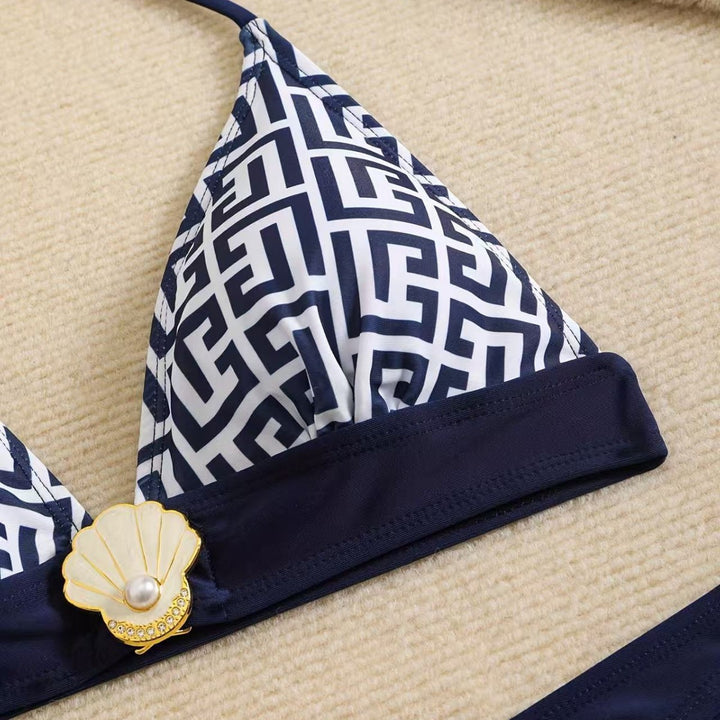 Damen Triangel-Bikini mit elegantem geometrischem Muster Echo Archiv