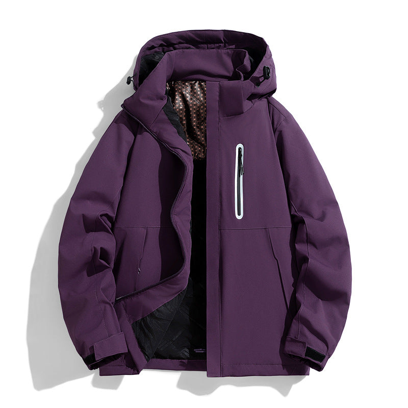 Herren wasserabweisende gesteppte Winterjacke mit Kapuze, thermischer Isolierung und reflektierender Brusttasche Echo Archiv