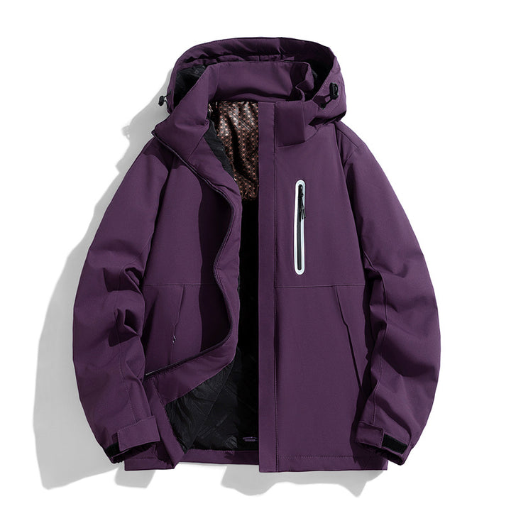 Herren wasserabweisende gesteppte Winterjacke mit Kapuze, thermischer Isolierung und reflektierender Brusttasche Echo Archiv