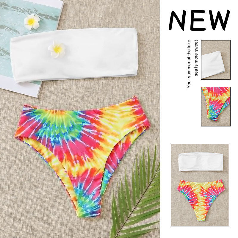 Damen Bikini-Set mit trendigem Bandeau-Oberteil und hohem Taillenschnitt Echo Archiv