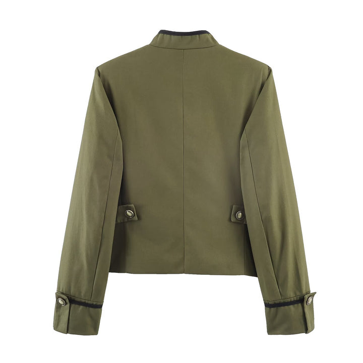 Damen Militärisch inspirierte Kurzjacke mit dekorativer Kordauflage und Stehkragen Echo Archiv